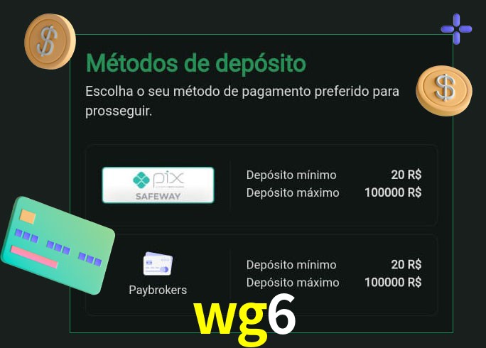 O cassino wg6 oferece uma grande variedade de métodos de pagamento